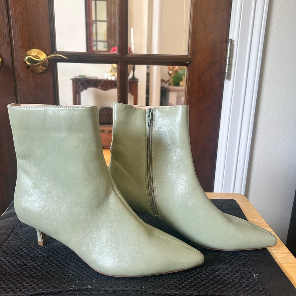 Journee Collection Light Green Ankle Booties